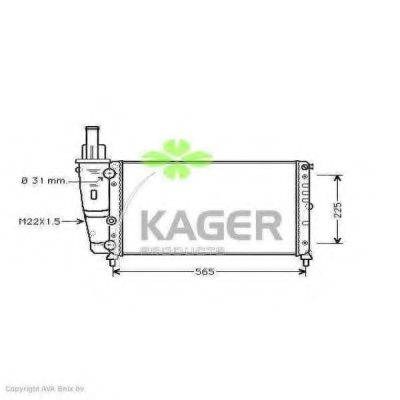 Радиатор, охлаждение двигателя 31-0402 KAGER