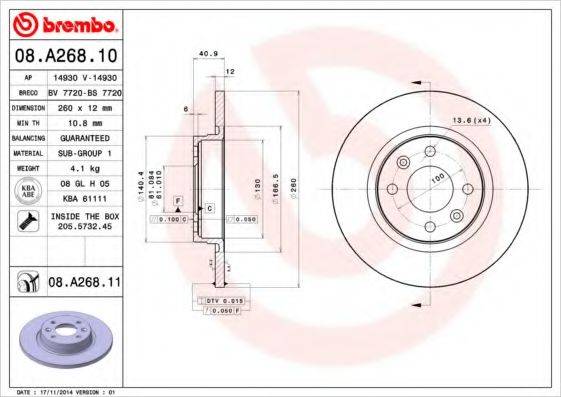 Рисунок 08.A268.11 BREMBO