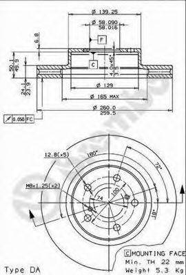 Тормозной диск 09.5673.11 BREMBO