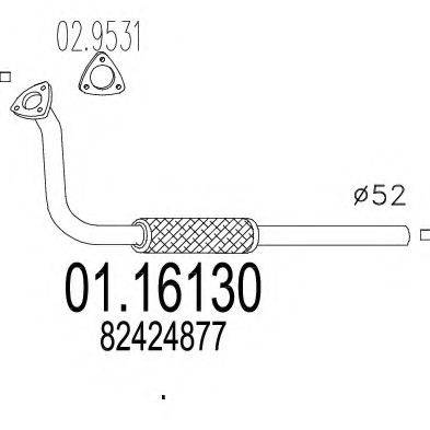 Труба выхлопного газа 01.16130 MTS