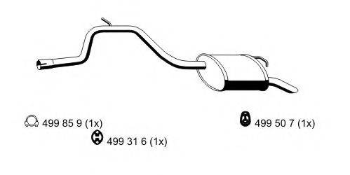 Глушитель выхлопных газов конечный 343015 ERNST