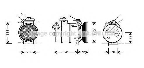 Компрессор, кондиционер BWAK226 AVA QUALITY COOLING