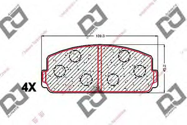 Комплект тормозных колодок, дисковый тормоз BP1537 DJ PARTS