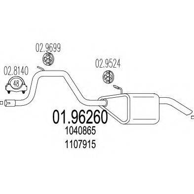 Глушитель выхлопных газов конечный 01.96260 MTS