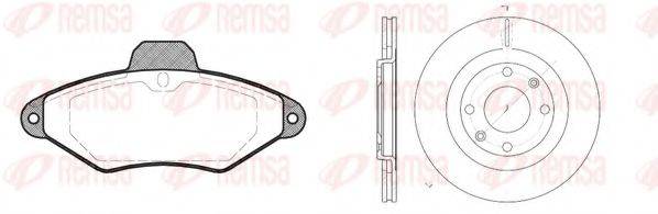 Комплект тормозов, дисковый тормозной механизм 8438.00 REMSA