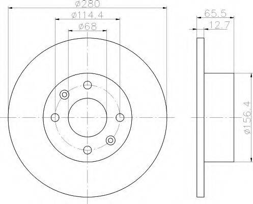 Тормозной диск 8DD 355 100-751 HELLA