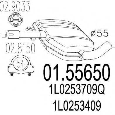 Средний глушитель выхлопных газов 01.55650 MTS