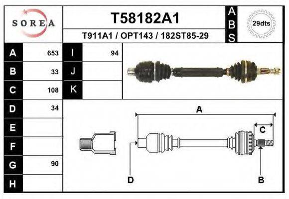 Приводной вал T58182A1 EAI