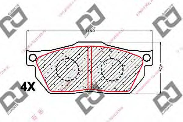 Комплект тормозных колодок BP1732 DJ PARTS