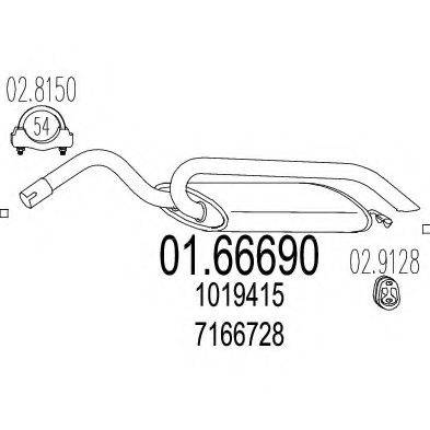 Глушитель выхлопных газов конечный 01.66690 MTS