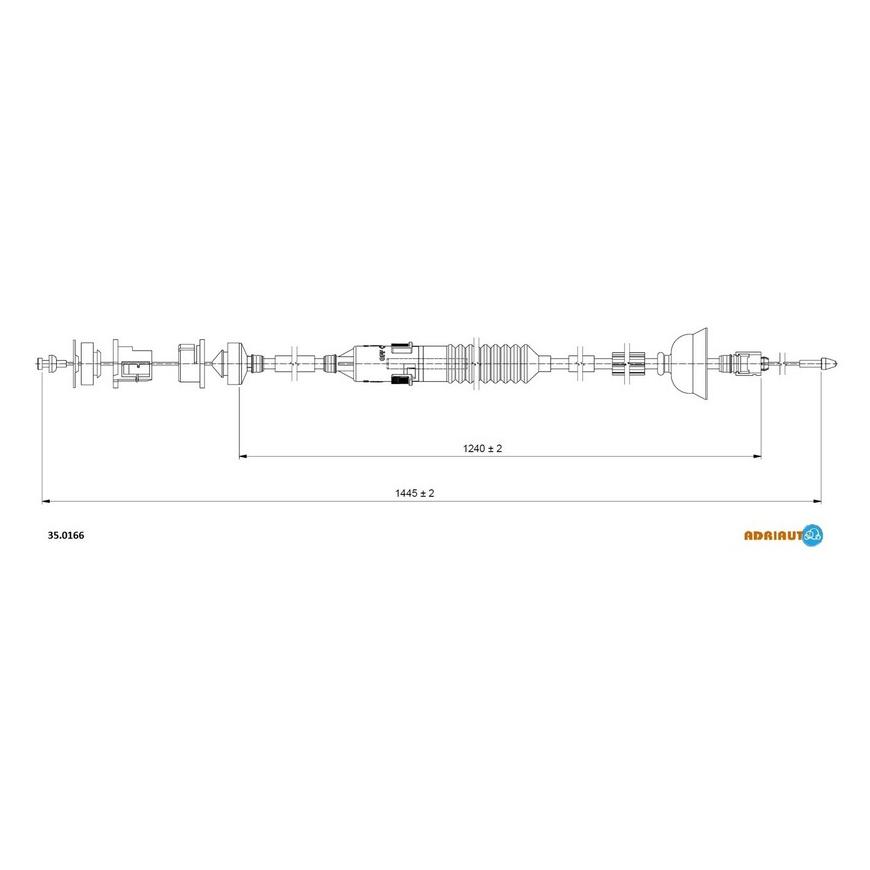 Трос сцепления 405 93- (автом.рег.) 35.0166 ADRIAUTO