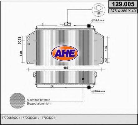 Радиатор, охлаждение двигателя 129.005 AHE