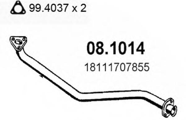 Труба выхлопного газа 08.1014 ASSO