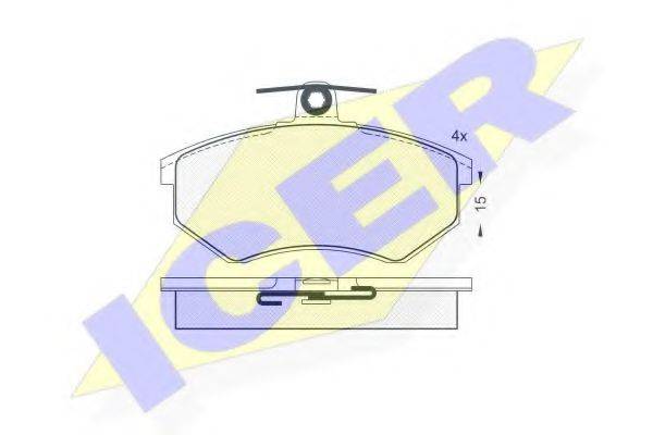 Комплект тормозных колодок, дисковый тормоз 180835 ICER