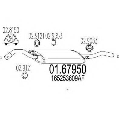 Глушитель выхлопных газов конечный 01.67950 MTS