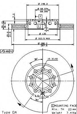 Тормозной диск 09.5745.21 BREMBO