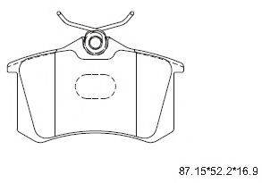 Комплект тормозных колодок, дисковый тормоз KD7797 ASIMCO