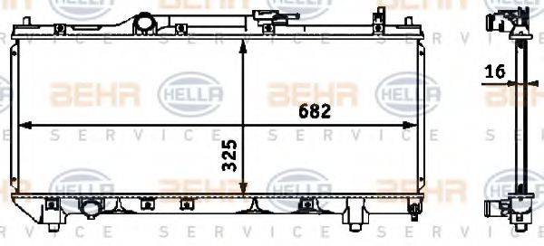 Радиатор, охлаждение двигателя 8MK 376 718-461 HELLA