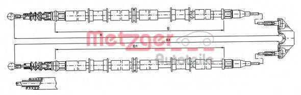 Трос, стояночная тормозная система 11.5938 METZGER