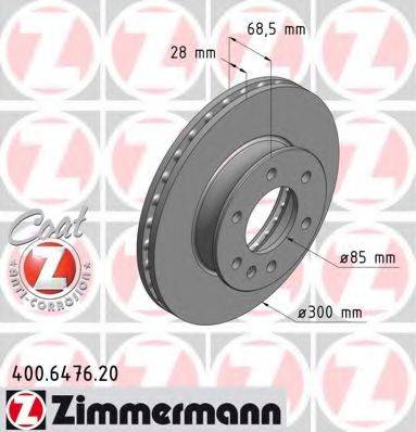 Тормозной диск 400.6476.20 ZIMMERMANN