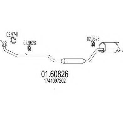 Глушитель выхлопных газов конечный 01.60826 MTS