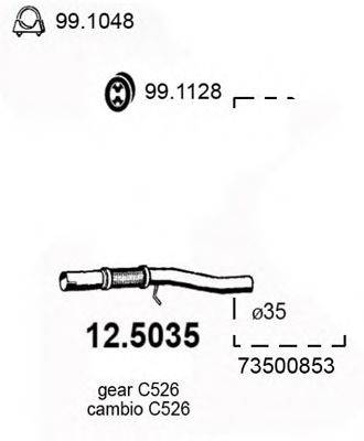 Труба выхлопного газа 12.5035 ASSO