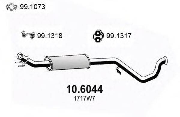 Средний глушитель выхлопных газов 10.6044 ASSO