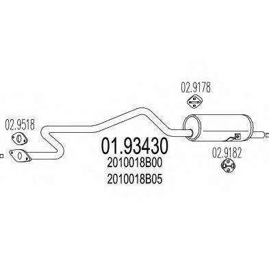 Глушитель выхлопных газов конечный 01.93430 MTS