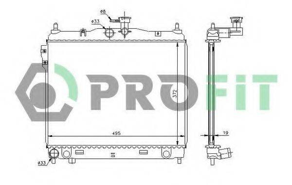 Радиатор, охлаждение двигателя PR 1810A1 PROFIT