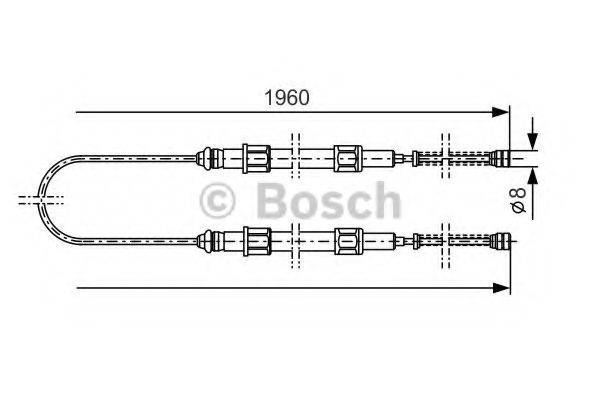 Трос, стояночная тормозная система 1 987 477 002 BOSCH