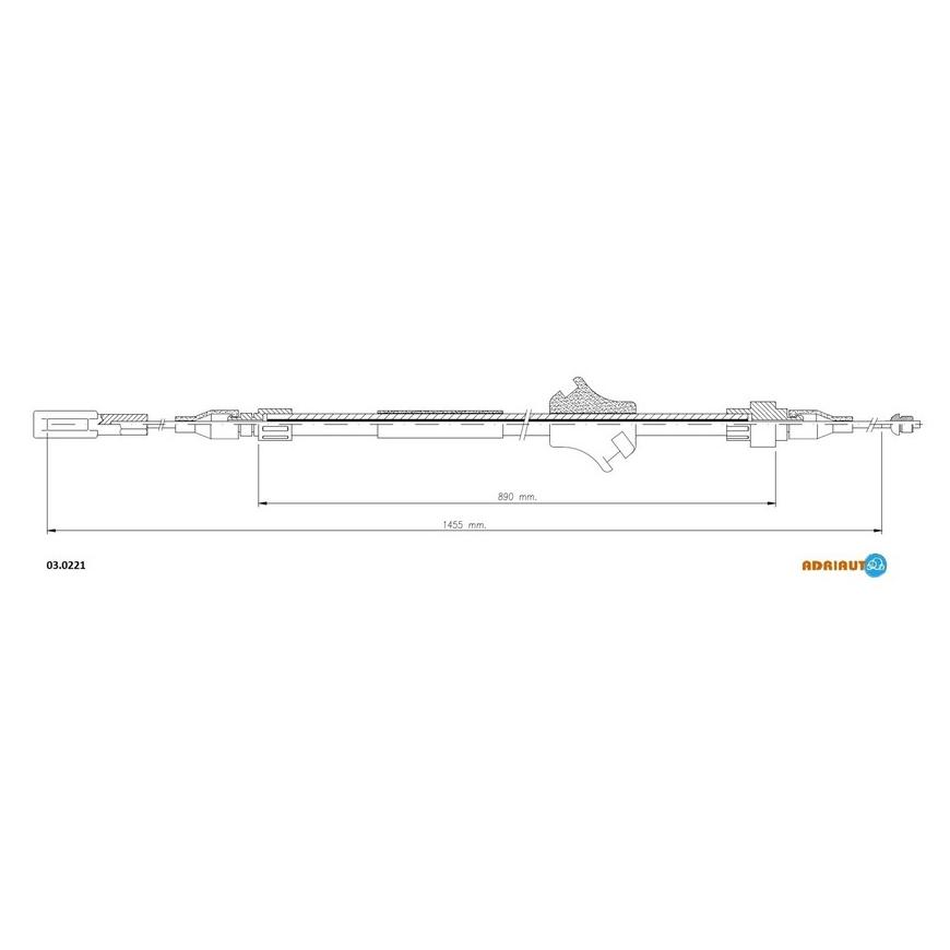 Трос стояночного тормоза задний левый/правый 1455mm/890mm 03.0221 ADRIAUTO