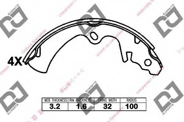 Комплект тормозных колодок BS1265 DJ PARTS