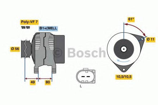 Генератор 0 124 525 216 BOSCH