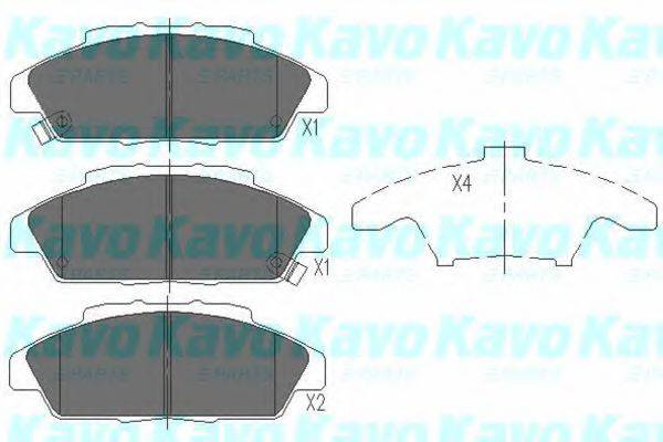 Комплект тормозных колодок, дисковый тормоз KBP-2025 KAVO PARTS