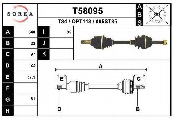 Приводной вал T58095 EAI