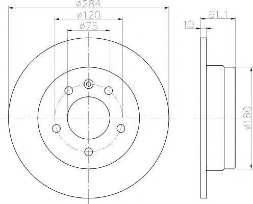 Тормозной диск 8DD 355 100-511 HELLA PAGID