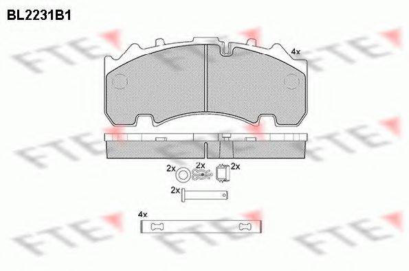 Комплект тормозных колодок, дисковый тормоз BL2231B1 FTE