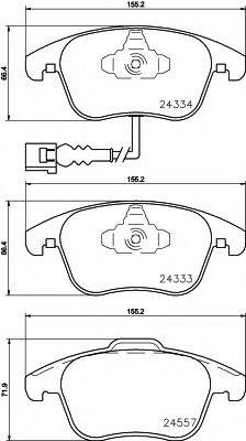 Комплект тормозных колодок, дисковый тормоз 2433401 TEXTAR