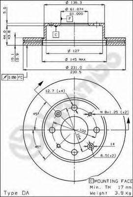 Тормозной диск BS 7895 BRECO