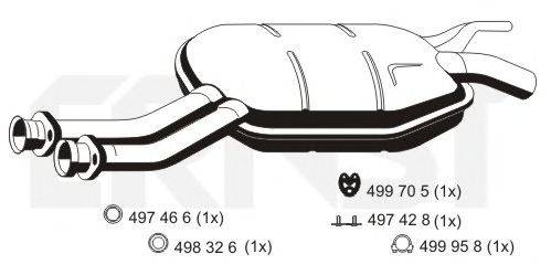 Средний глушитель выхлопных газов 353182 ERNST