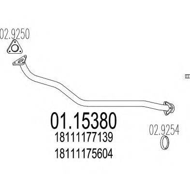 Труба выхлопного газа 01.15380 MTS