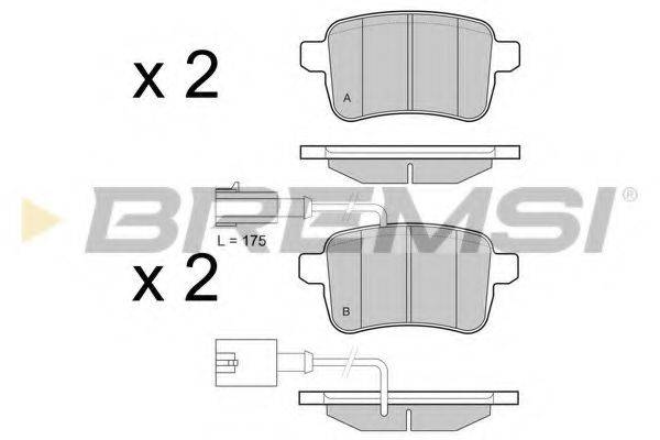 Комплект тормозных колодок, дисковый тормоз BP3438 BREMSI