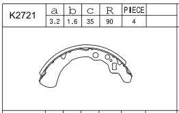 Комлект тормозных накладок K2721 ASIMCO