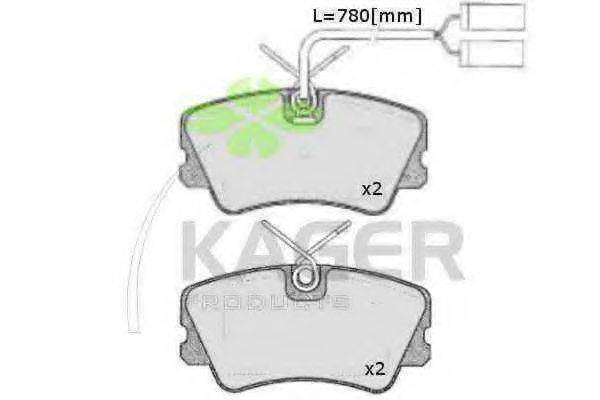 Комплект тормозных колодок, дисковый тормоз 35-0222 KAGER