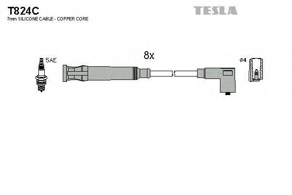 Комплект проводов зажигания T824C TESLA
