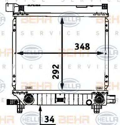 Радиатор, охлаждение двигателя 8MK 376 712-164 HELLA