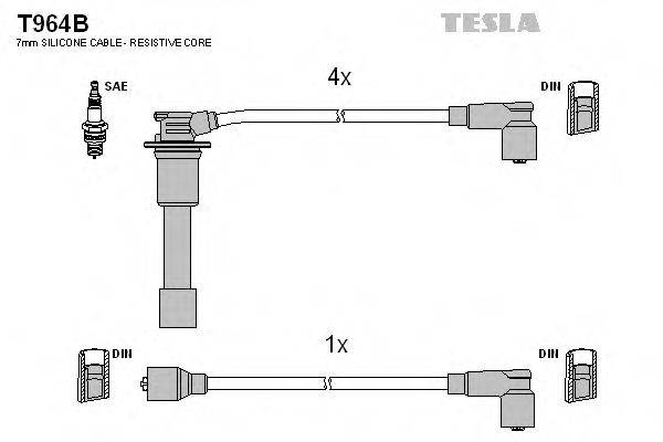 Комплект проводов зажигания T964B TESLA