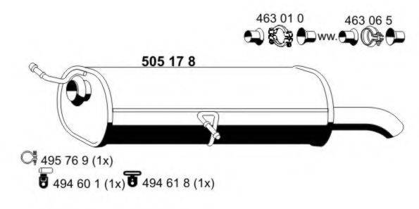 Глушитель выхлопных газов конечный 505178 ERNST