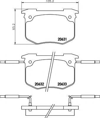 Комплект тормозных колодок, дисковый тормоз 8DB 355 018-901 HELLA PAGID