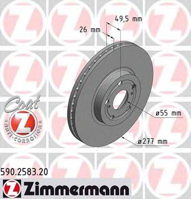 Тормозной диск 590.2583.20 ZIMMERMANN